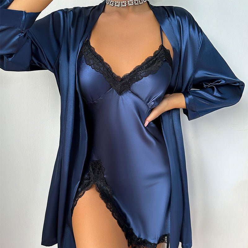 Casual Sling & Gown Two - Piece Pajama Set - AmiraMart