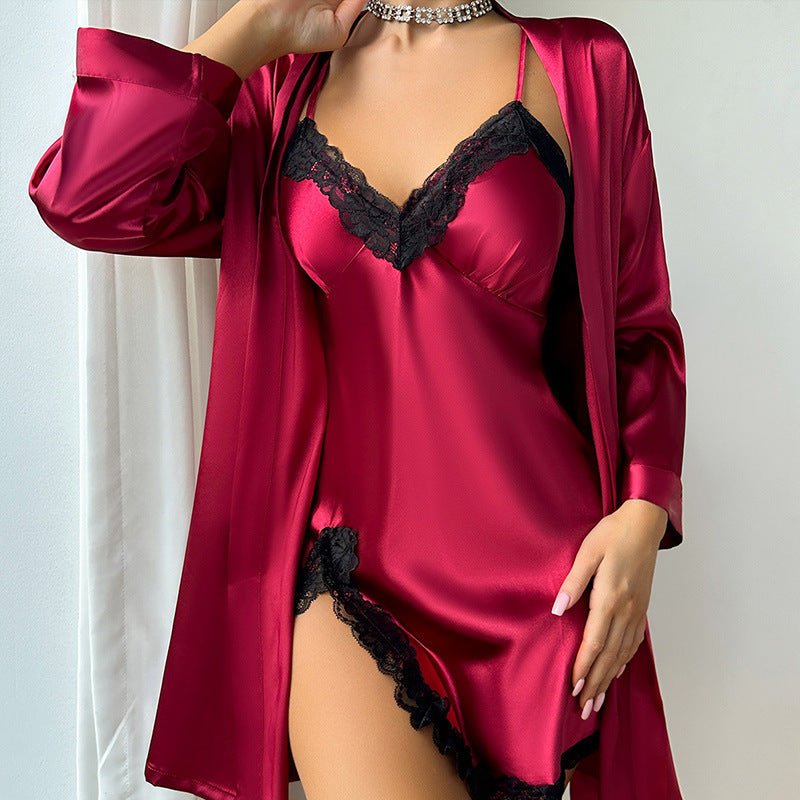 Casual Sling & Gown Two - Piece Pajama Set - AmiraMart