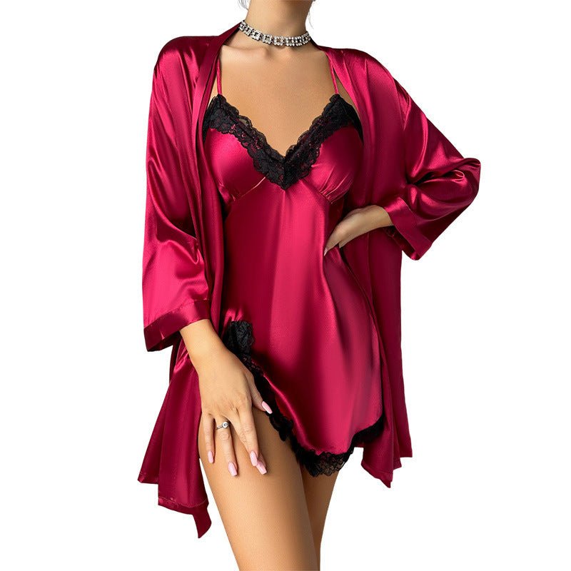 Casual Sling & Gown Two - Piece Pajama Set - AmiraMart