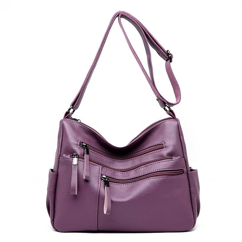 Casual soft leather diagonal bag - AmiraMart