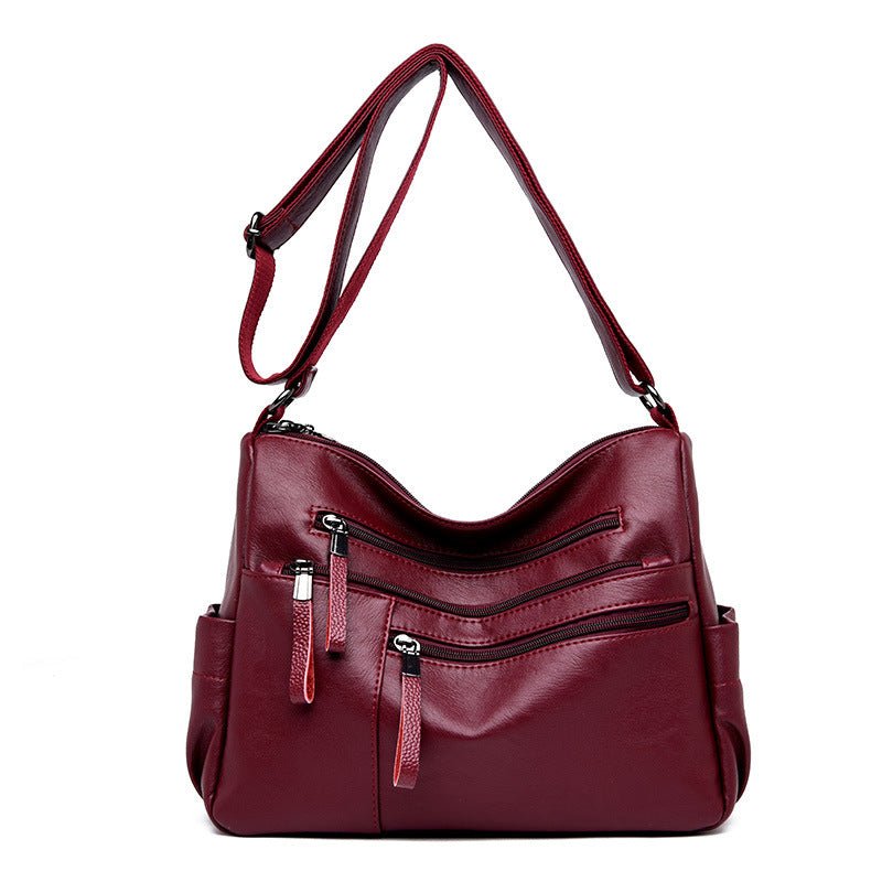 Casual soft leather diagonal bag - AmiraMart