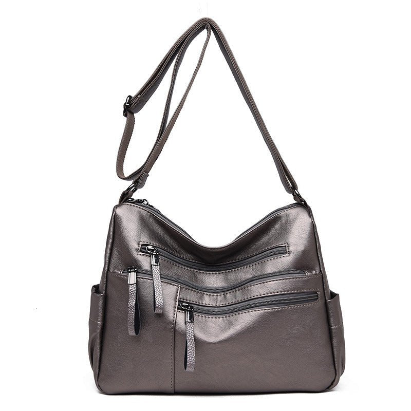 Casual soft leather diagonal bag - AmiraMart