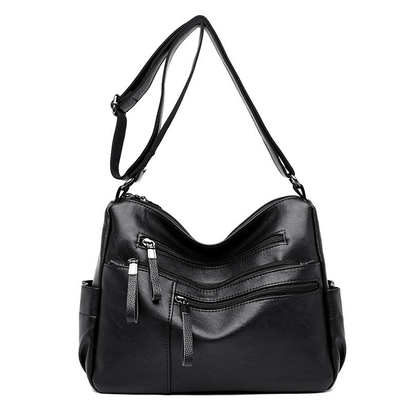 Casual soft leather diagonal bag - AmiraMart