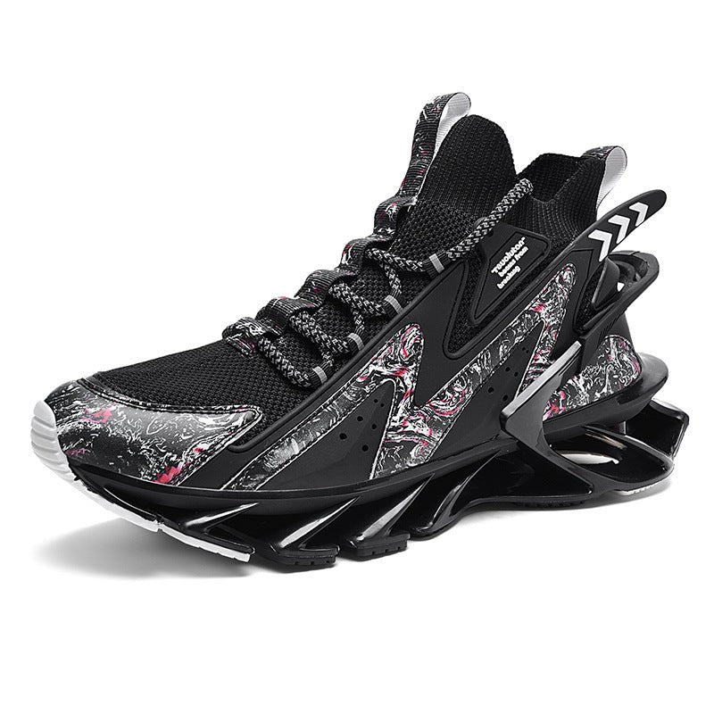 Casual Sports Shoes Breathable Thin Net Shoes Thick - soled Shock Absorption Running - AmiraMart
