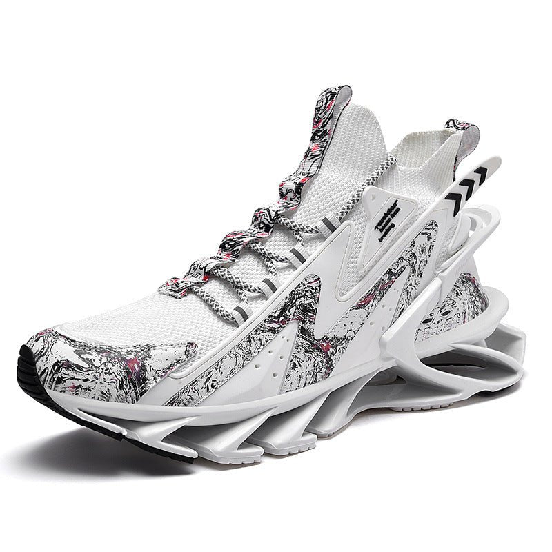Casual Sports Shoes Breathable Thin Net Shoes Thick - soled Shock Absorption Running - AmiraMart
