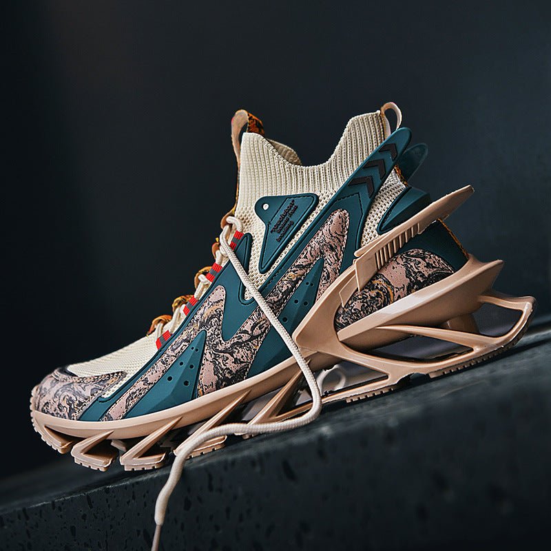 Casual Sports Shoes Breathable Thin Net Shoes Thick - soled Shock Absorption Running - AmiraMart