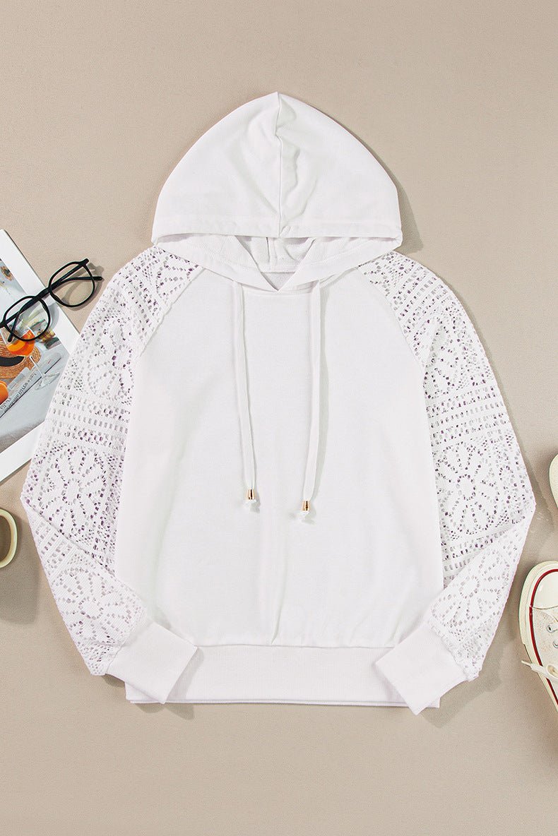 Casual Style Lace Stitching Sweatshirt - AmiraMart
