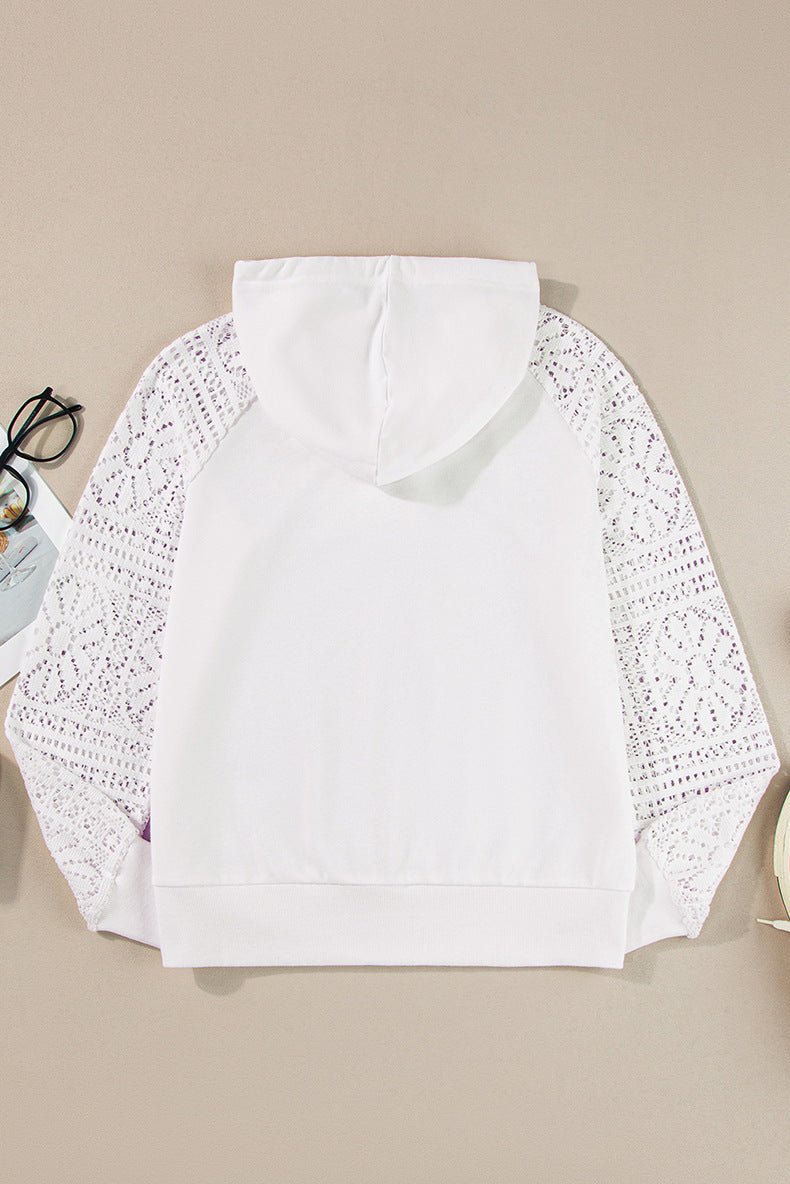 Casual Style Lace Stitching Sweatshirt - AmiraMart