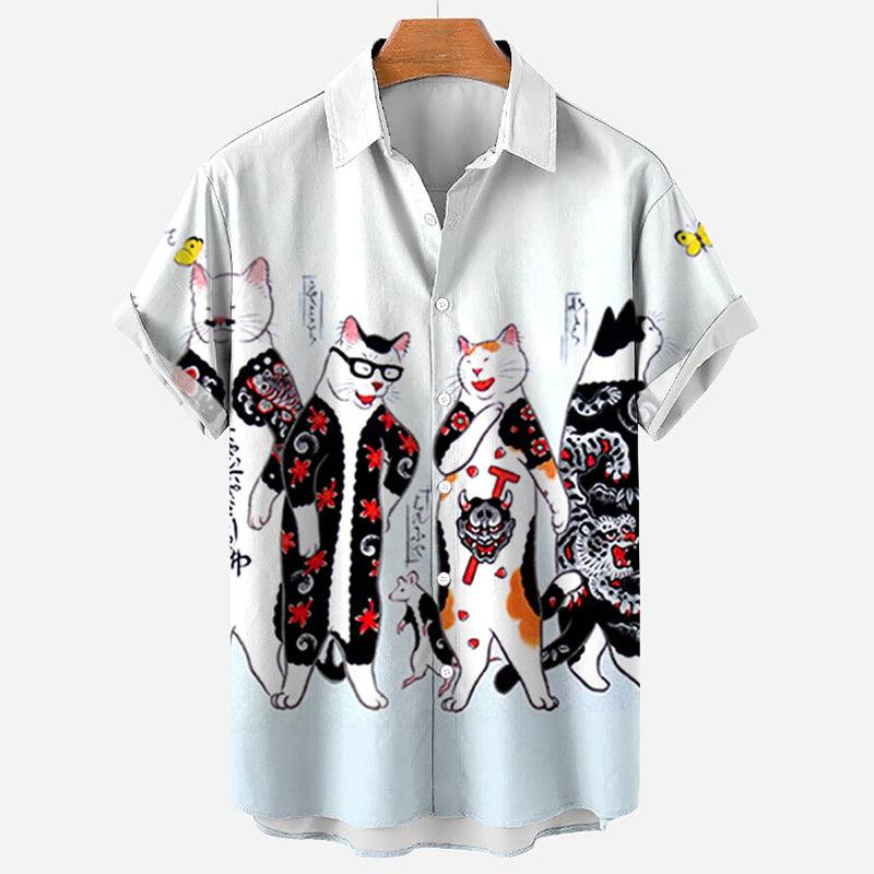 Cat Pattern Men's Shirt - AmiraMart