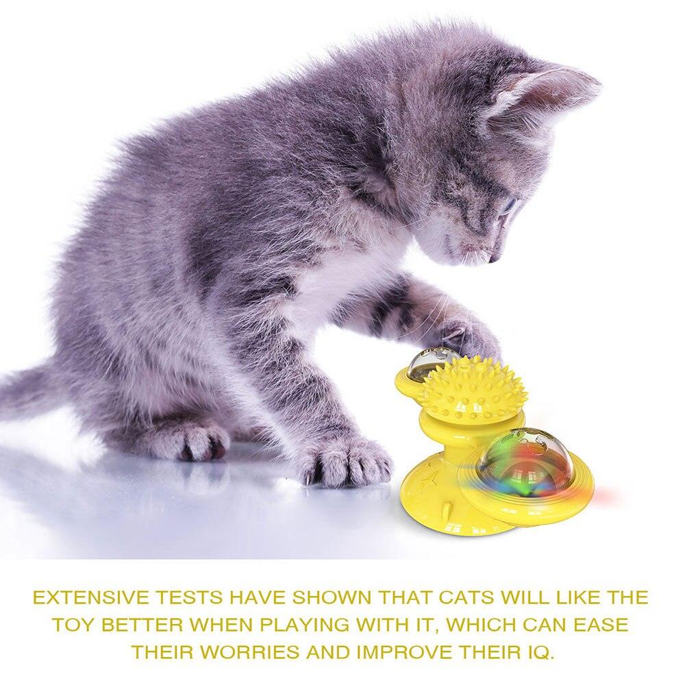 Cat Rotating Windmill Multi - Function Toys Itch Scratching Device Teeth Shining Toy - AmiraMart