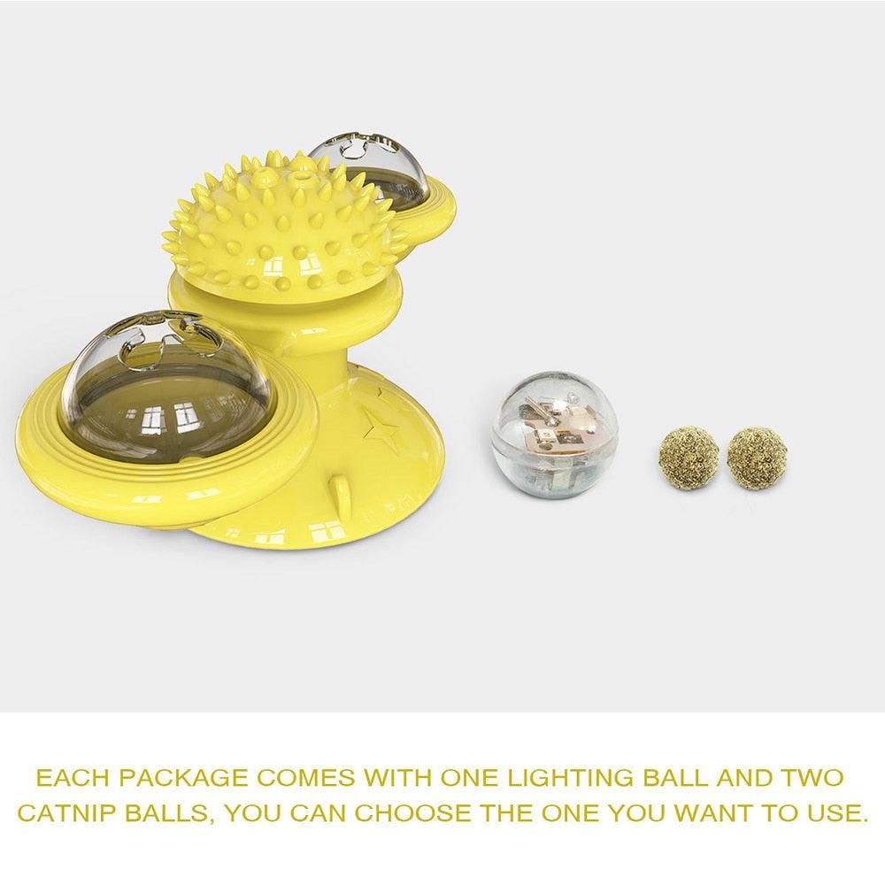 Cat Rotating Windmill Multi - Function Toys Itch Scratching Device Teeth Shining Toy - AmiraMart