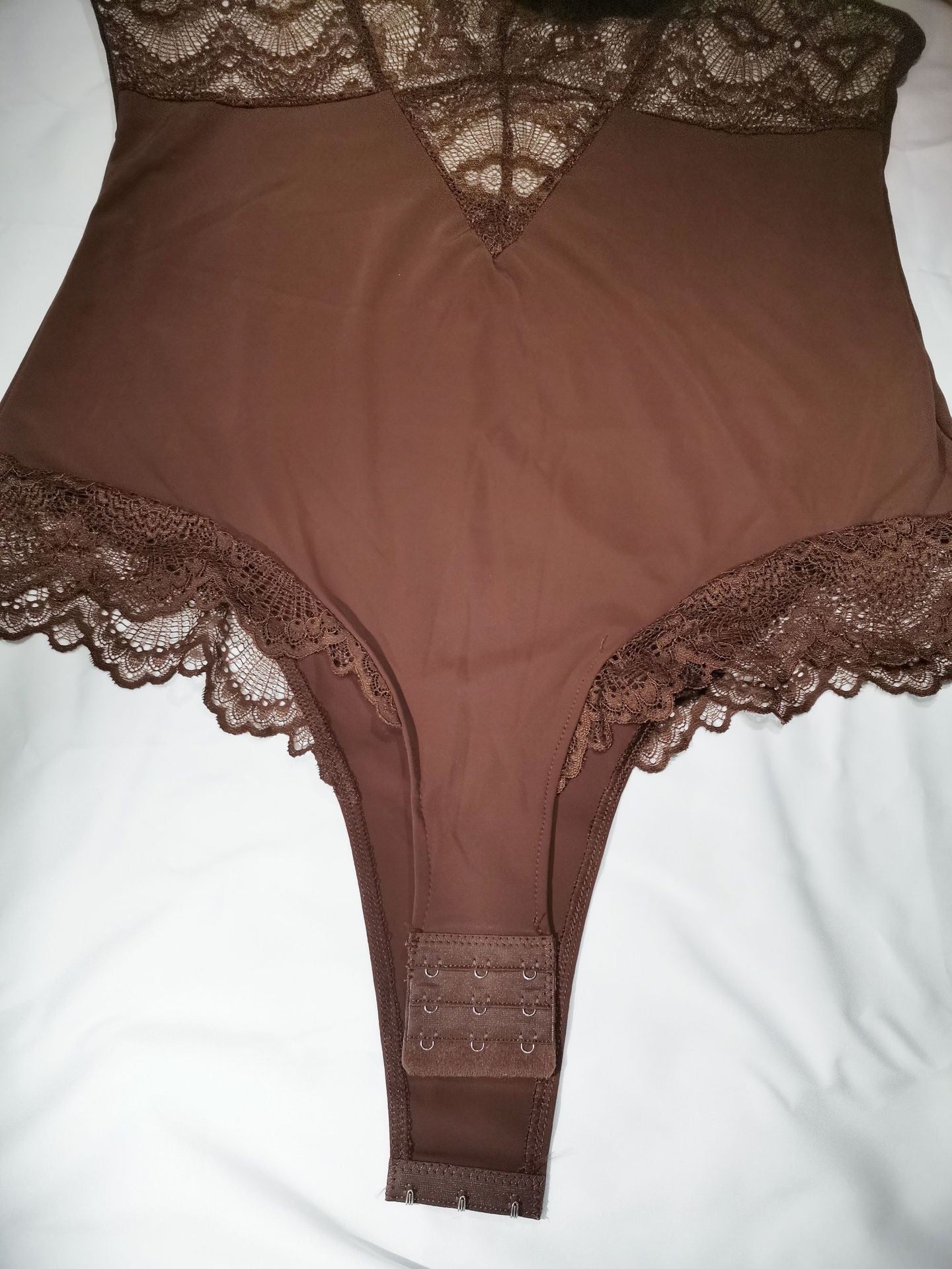 Lace Waistband V-Neck Shaper Top - AmiraMart