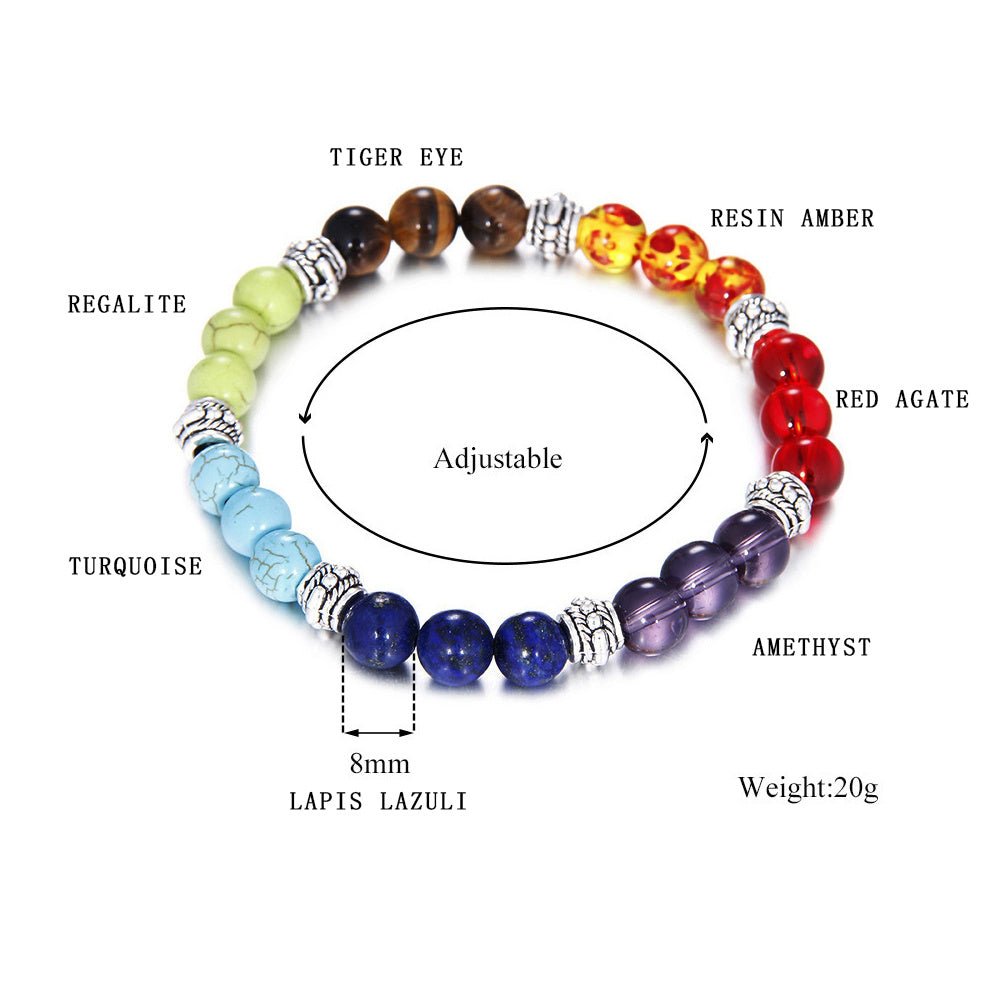 Chakra Energy Bracelet – Natural Stone & Colorful - AmiraMart
