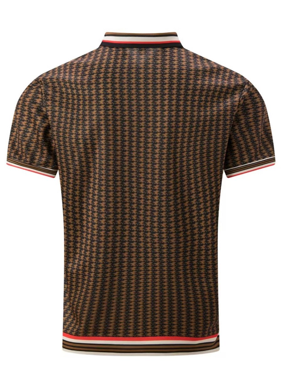 Color Block Button Short Sleeve T-shirt Top - AmiraMart