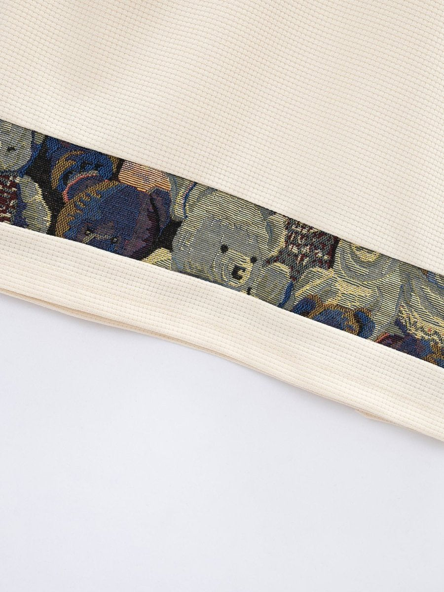 Color Stitching Stand - collar Short Sleeve Button Fashion - AmiraMart