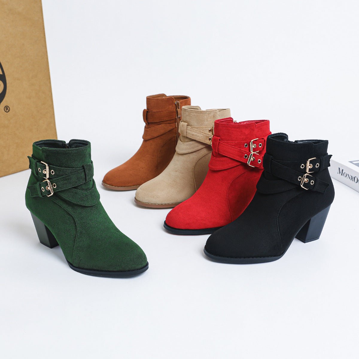 Comfortable Suede Booties for Women - Trendy Ankle Boots - AmiraMart