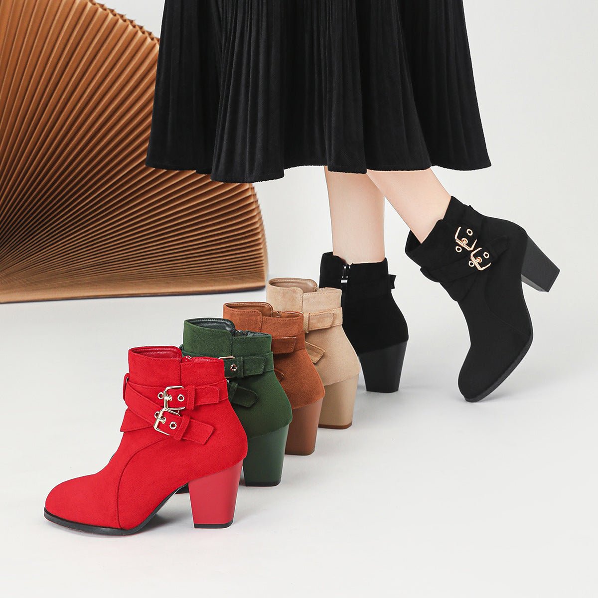 Comfortable Suede Booties for Women - Trendy Ankle Boots - AmiraMart