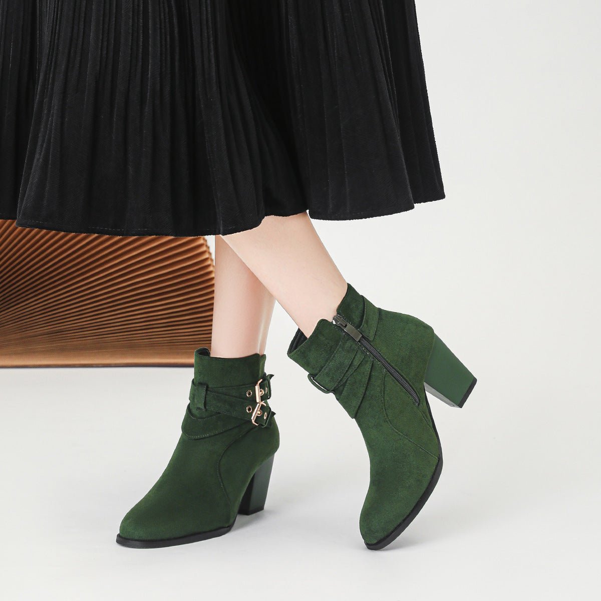 Comfortable Suede Booties for Women - Trendy Ankle Boots - AmiraMart