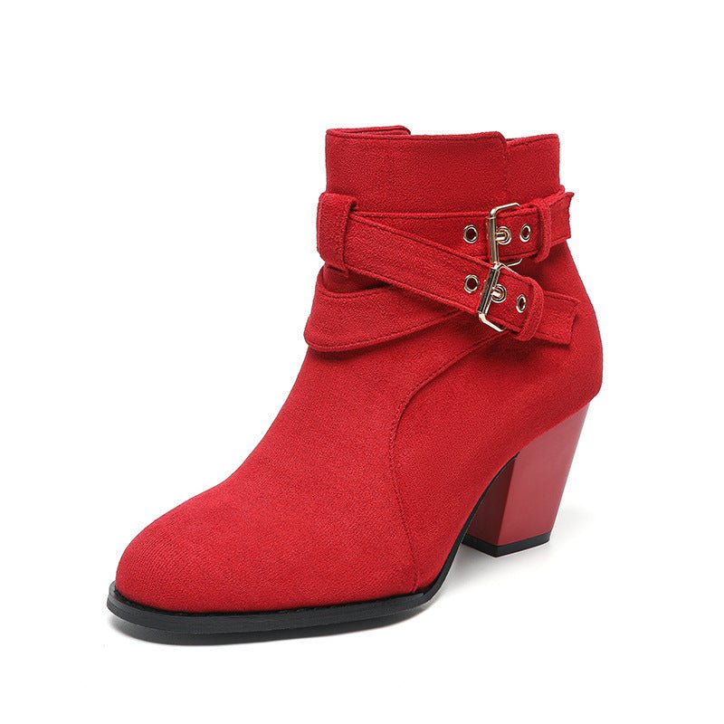 Comfortable Suede Booties for Women - Trendy Ankle Boots - AmiraMart