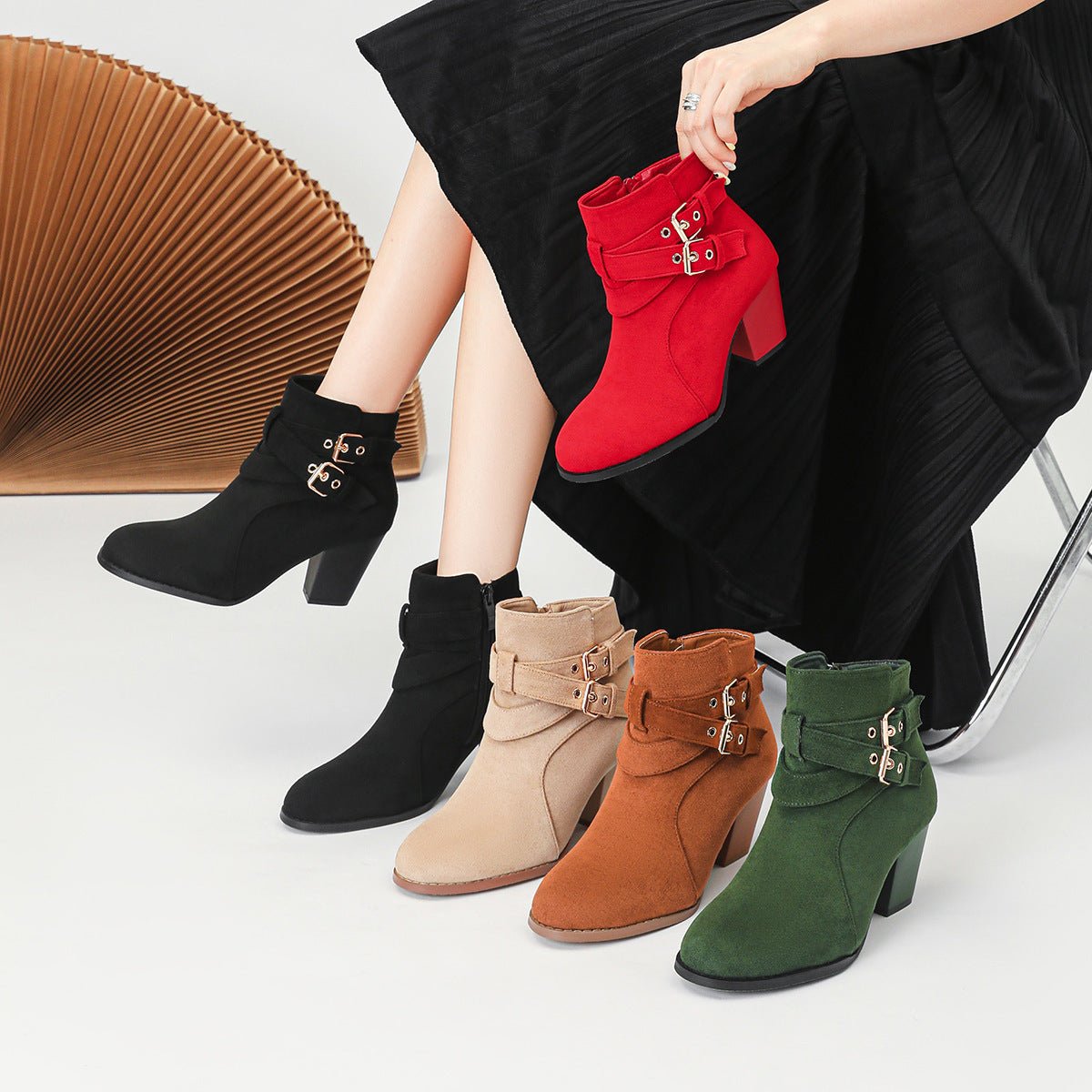 Comfortable Suede Booties for Women - Trendy Ankle Boots - AmiraMart