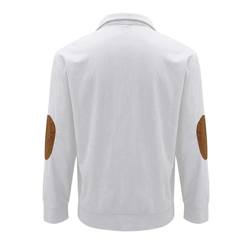 Corduroy Casual Stand Collar Sweater - AmiraMart