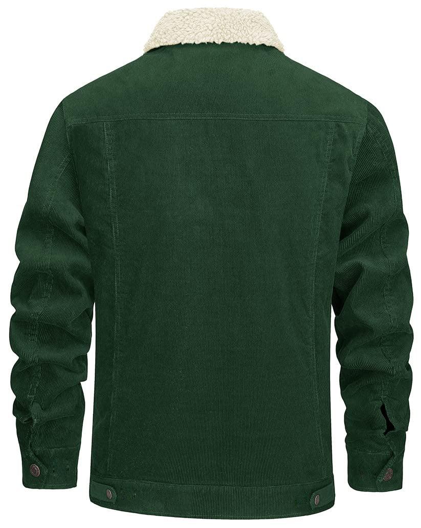 Corduroy Lapel Long Sleeve Plush Jacket Coat - AmiraMart