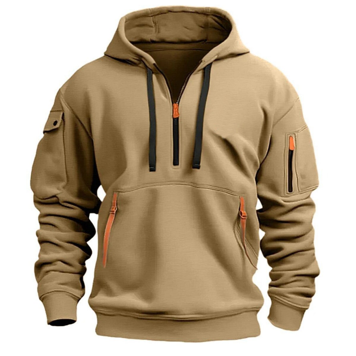 Cotton Dropped Shoulder Hooded Sweatshirt - AmiraMart