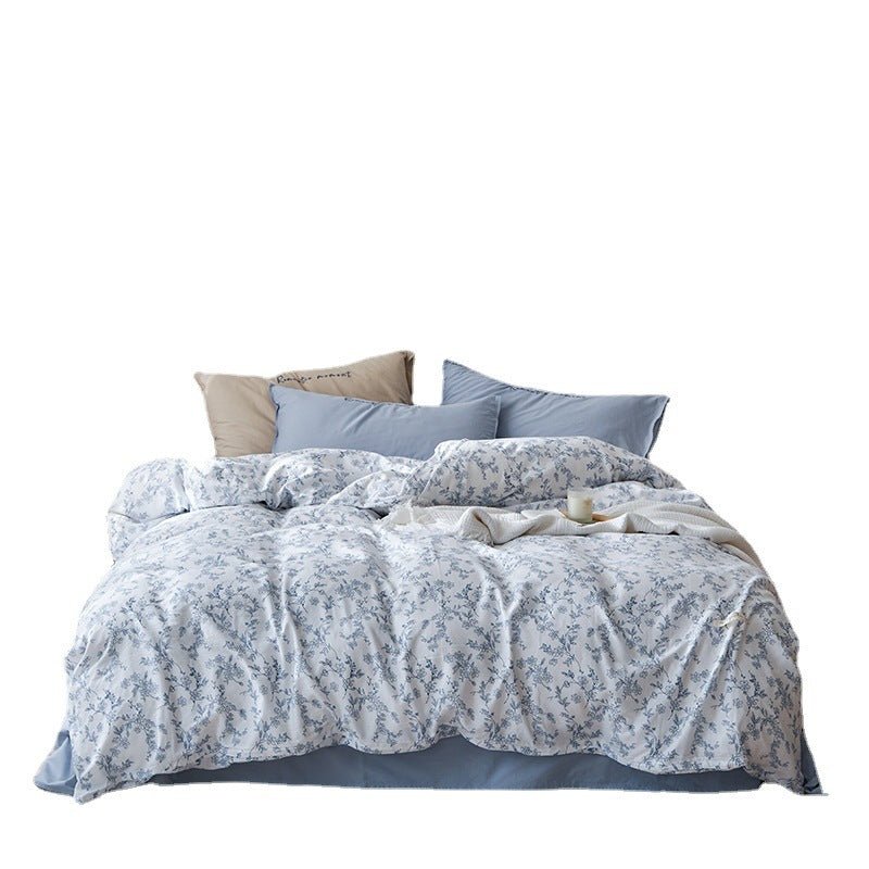 Cotton Washed Double - layer Yarn Four - piece Bedding Set - AmiraMart
