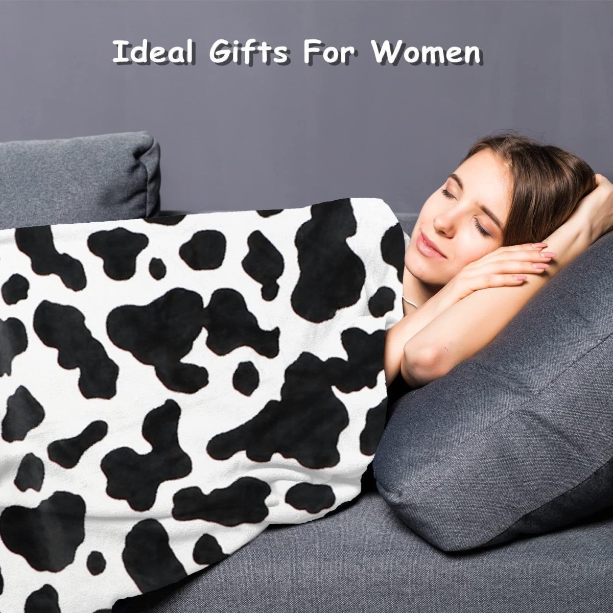 Cow Print Blanket Flannel Blanket - AmiraMart
