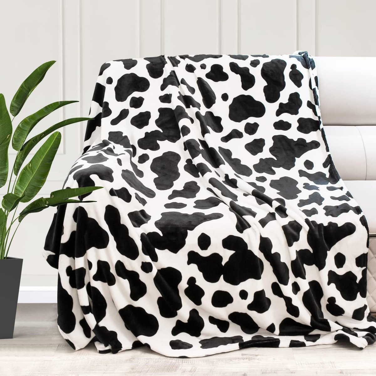 Cow Print Blanket Flannel Blanket - AmiraMart
