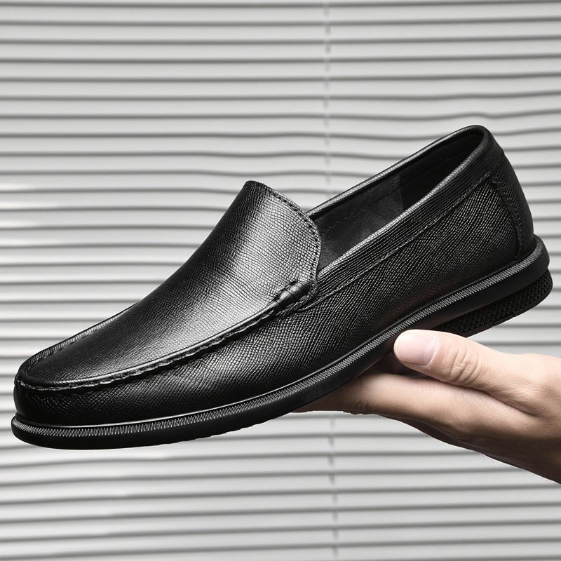 Cowhide Embossed Business Leisure Slip On - AmiraMart