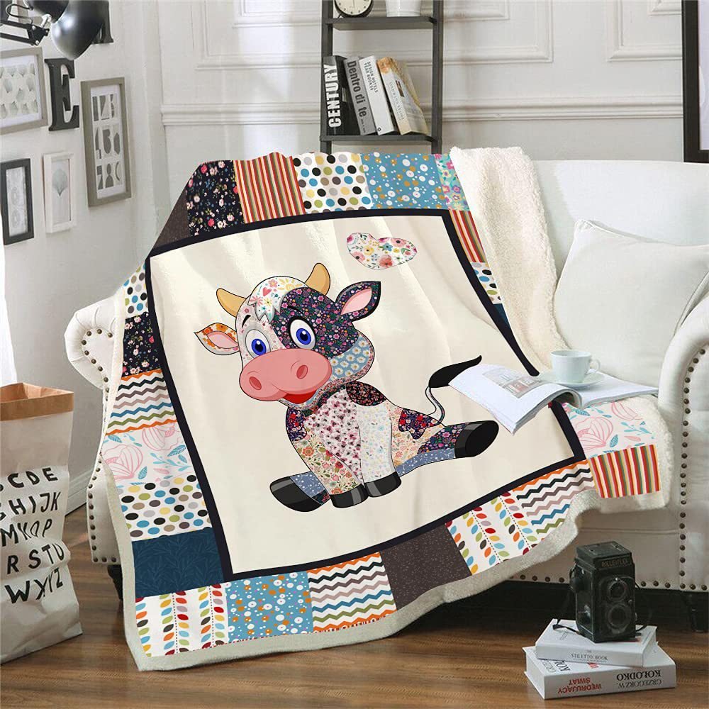 Cows Pattern Cartoon Children's Printed Blanket - AmiraMart