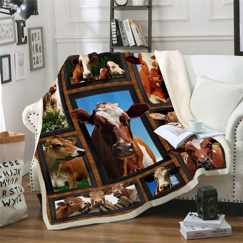 Cows Pattern Cartoon Children's Printed Blanket - AmiraMart