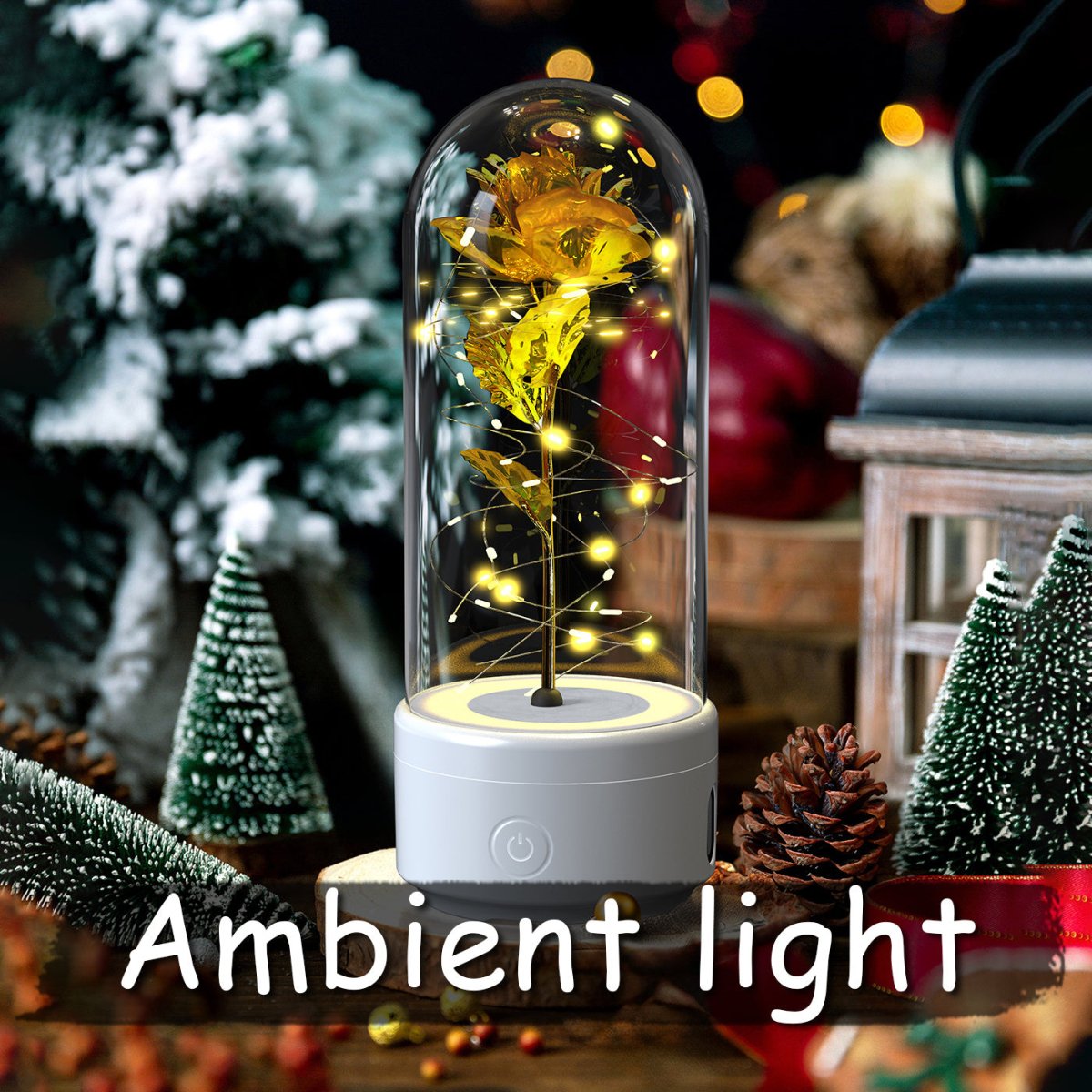 Creative 2 In 1 Rose Flowers LED Light And Bluetooth - compatible Speaker - AmiraMart
