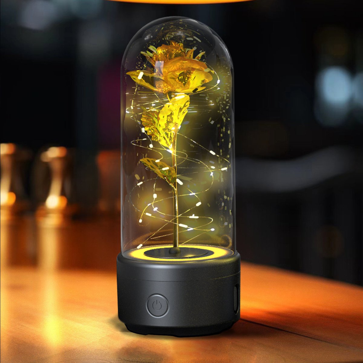 Creative 2 In 1 Rose Flowers LED Light And Bluetooth - compatible Speaker - AmiraMart