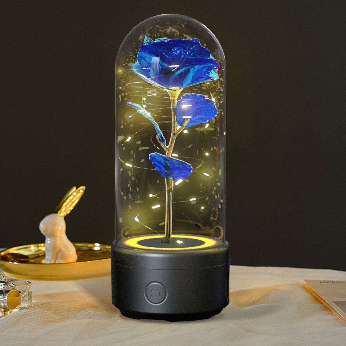 Creative 2 In 1 Rose Flowers LED Light And Bluetooth - compatible Speaker - AmiraMart