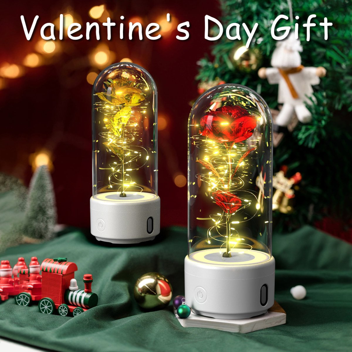 Creative 2 In 1 Rose Flowers LED Light And Bluetooth - compatible Speaker - AmiraMart