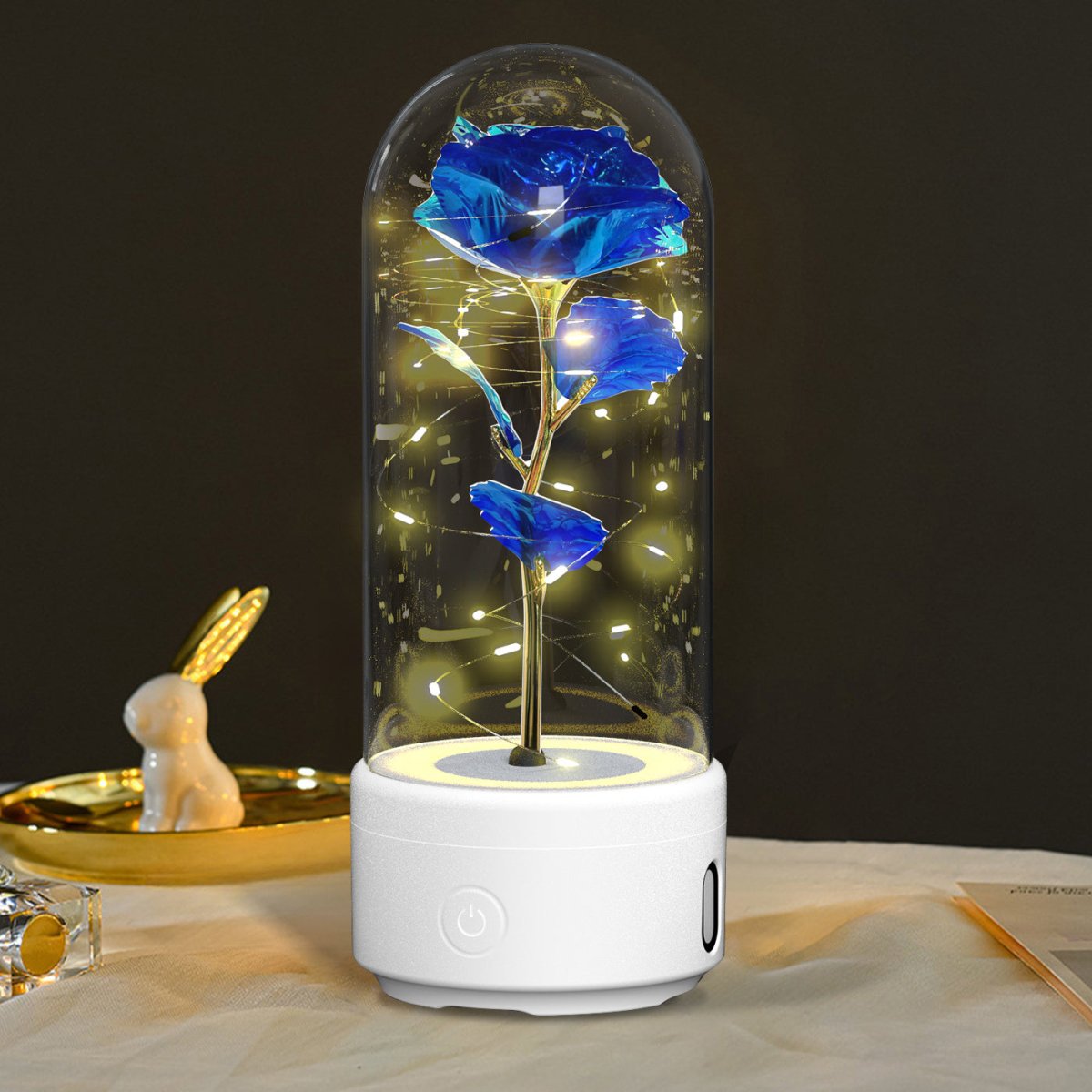 Creative 2 In 1 Rose Flowers LED Light And Bluetooth - compatible Speaker - AmiraMart