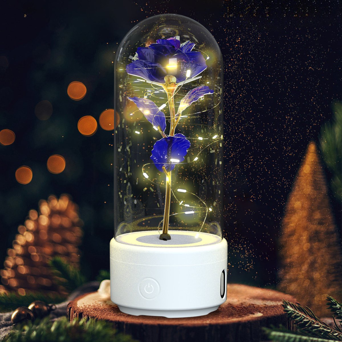 Creative 2 In 1 Rose Flowers LED Light And Bluetooth - compatible Speaker - AmiraMart