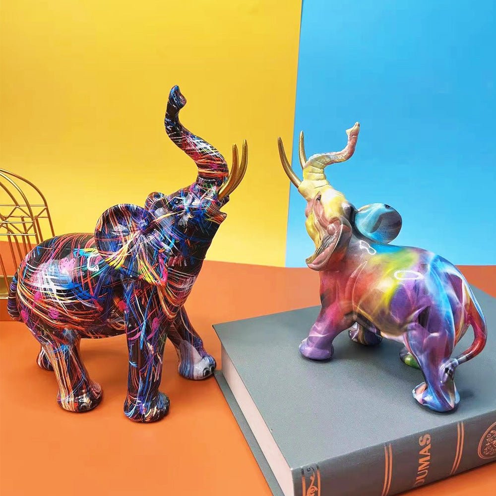 Creative Colorful Elephant Ornament - AmiraMart