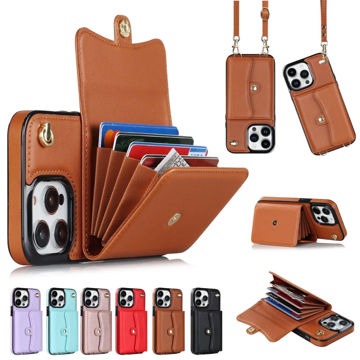 Crossbody Card Holder Phone Case Multi - function Card Holder - AmiraMart