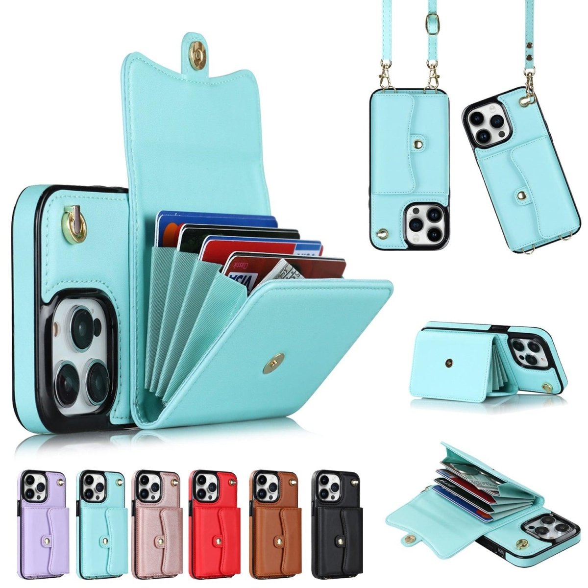 Crossbody Card Holder Phone Case Multi - function Card Holder - AmiraMart