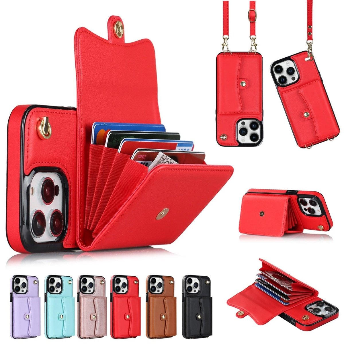 Crossbody Card Holder Phone Case Multi - function Card Holder - AmiraMart