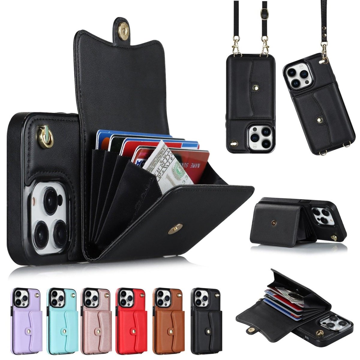 Crossbody Card Holder Phone Case Multi - function Card Holder - AmiraMart