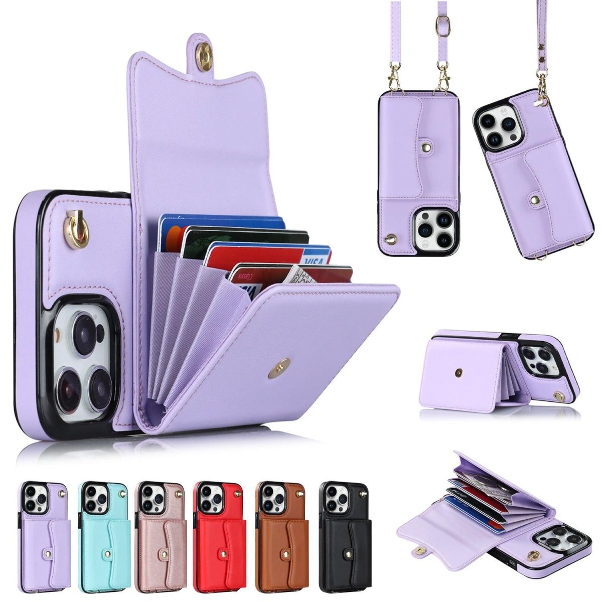 Crossbody Card Holder Phone Case Multi - function Card Holder - AmiraMart