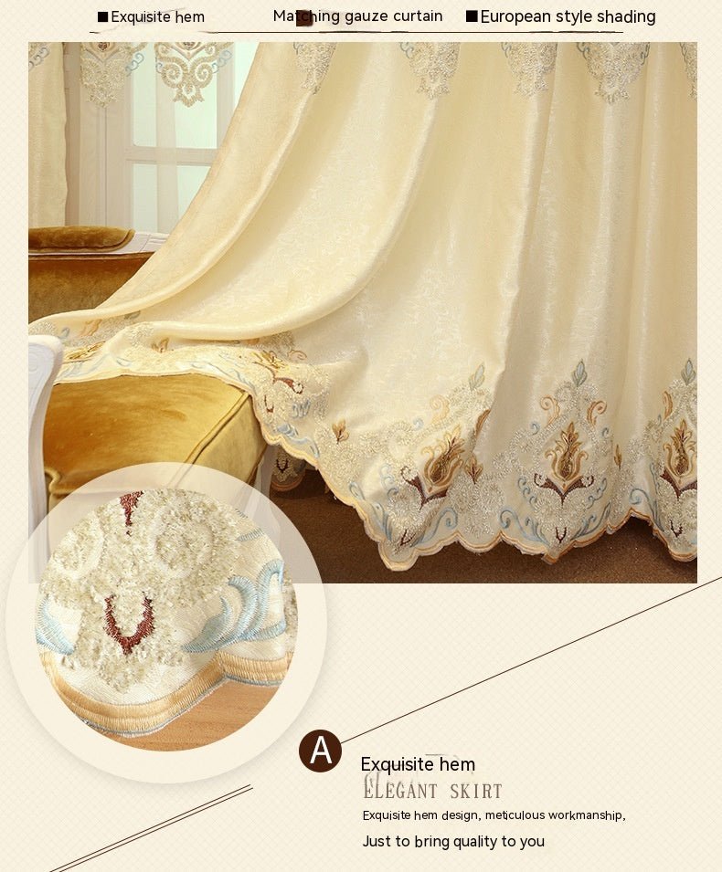 Crown European Embroidery Cloth Mesh Curtains - AmiraMart