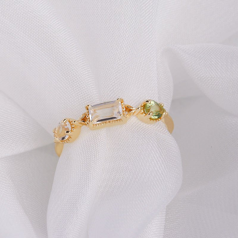 Crystal Topaz Peridot Women's Ring - AmiraMart