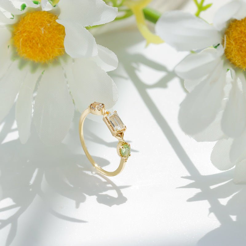 Crystal Topaz Peridot Women's Ring - AmiraMart