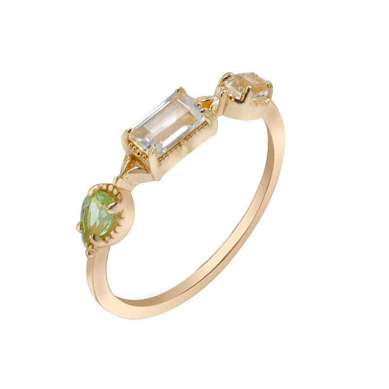 Crystal Topaz Peridot Women's Ring - AmiraMart