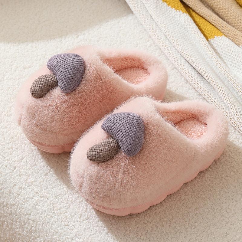 Cute Mushroom Cotton Slippers For Women - AmiraMart